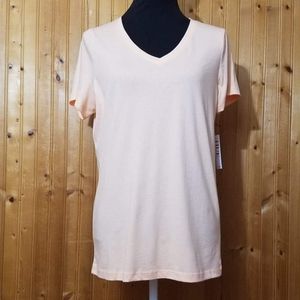 Hue Short Sleeve Peach Colored Tee Shirt Size Small